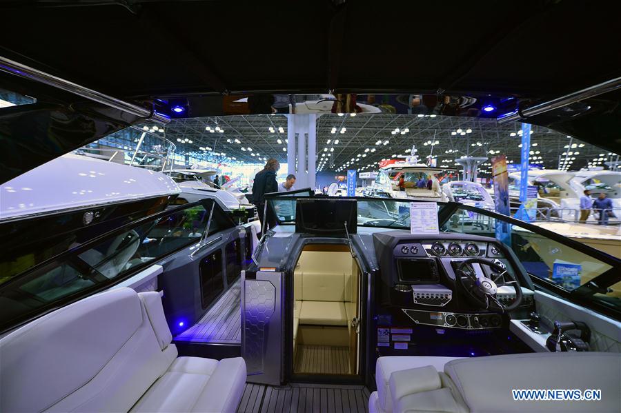 People visit New York Boat Show in New York, the United States, on Jan. 6, 2016. 