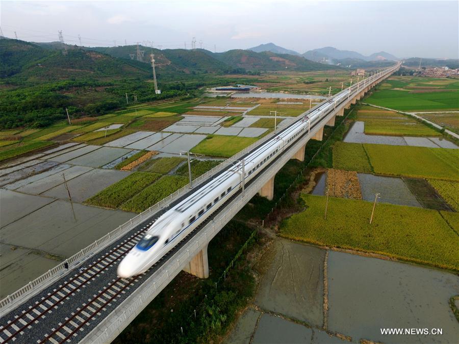 Train à grande vitesse dans le sud de la Chine