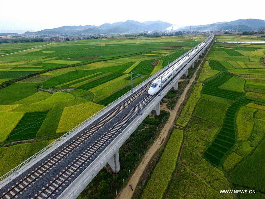 Train à grande vitesse dans le sud de la Chine