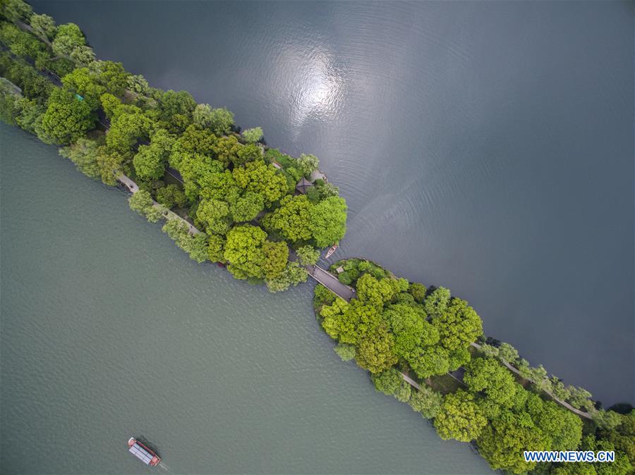 Chine : Lac de l'Ouest à Hangzhou, ville hôte du prochain sommet du G20