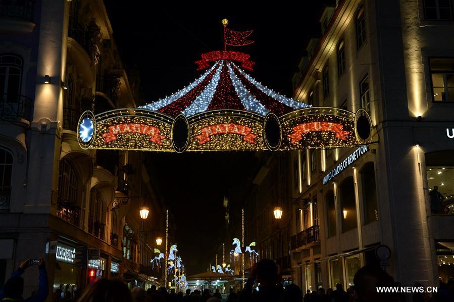 Portugal : illuminations à l'approche de Noël à Lisbonne