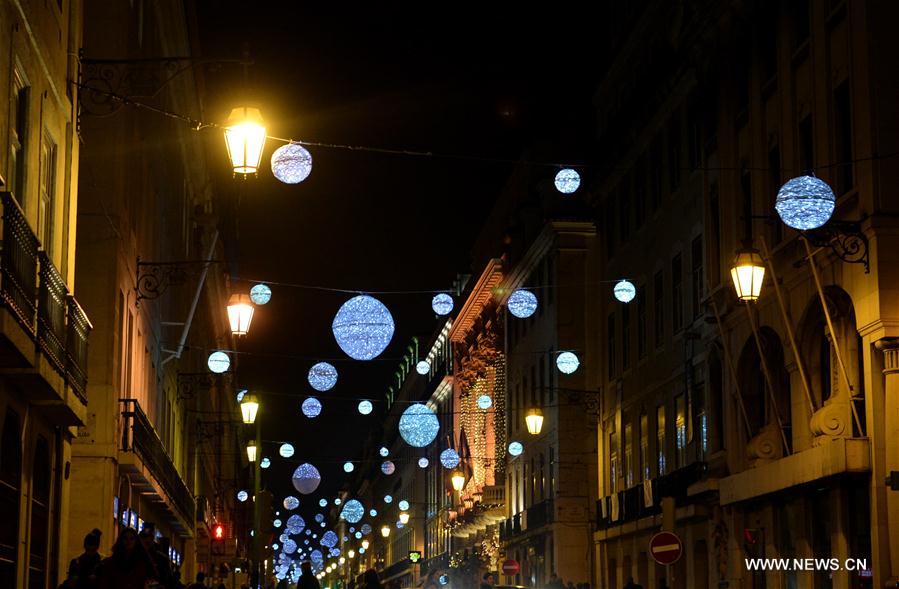 Portugal : illuminations à l'approche de Noël à Lisbonne