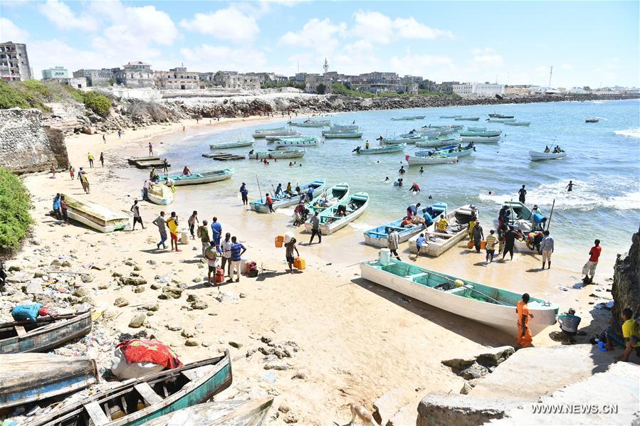 Punaise Pointée Vers La Ville De Mogadiscio, En Somalie Image
