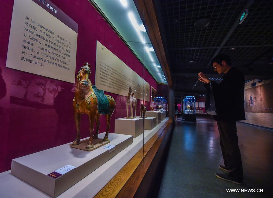 Chine : exposition d'oeuvres d'art tricolores en céramique vernie