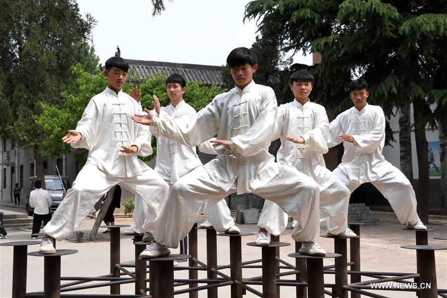 Chine : pratique du taïchi dans un village du Henan