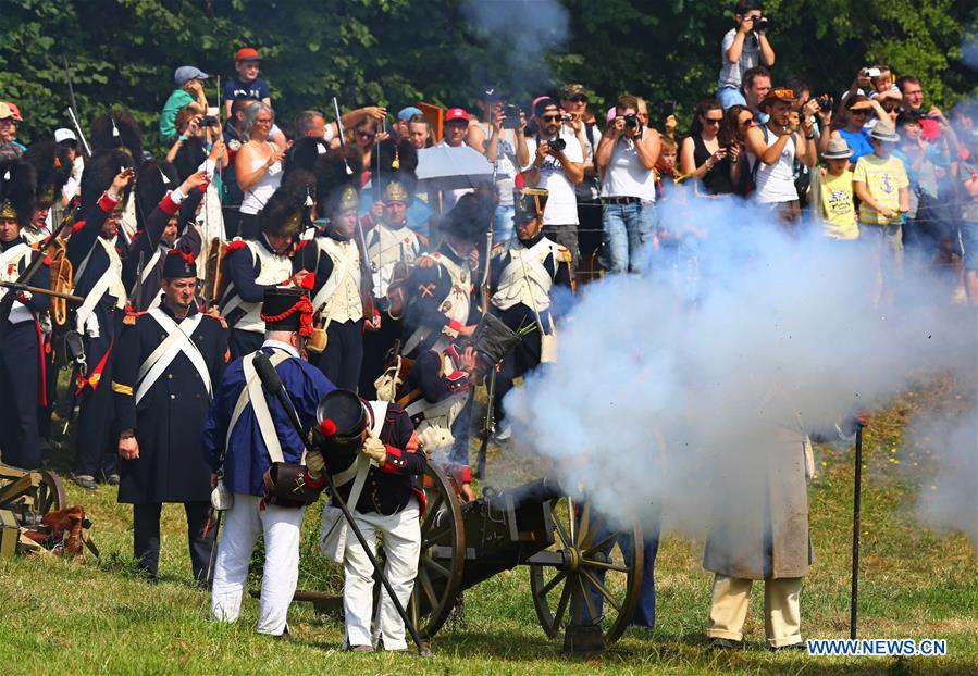 Blegique : reconstitution de la bataille de Waterloo