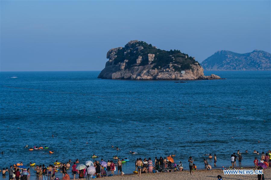 Paysages d'une réserve naturelle maritime au Zhejiang