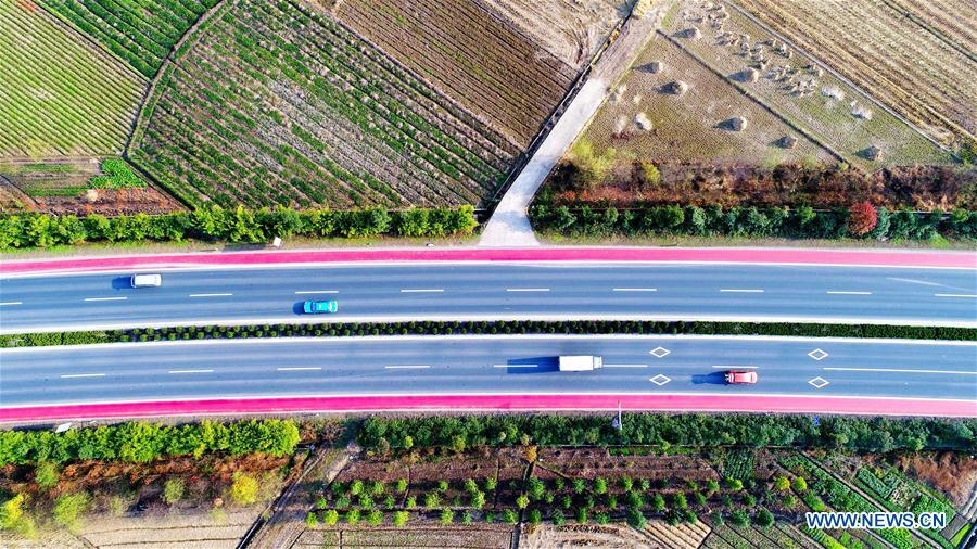 Route colorée dans la province du Zhejiang