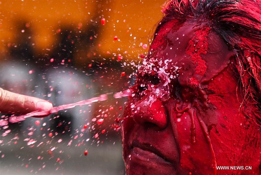 Célébration du festival des couleurs en Inde