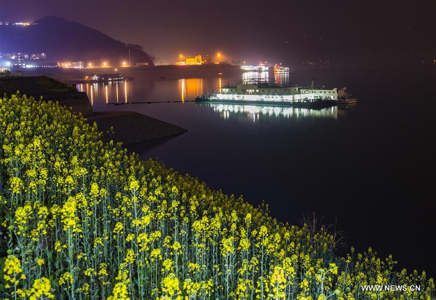 Chine : paysage nocturne du projet des Trois Gorges 