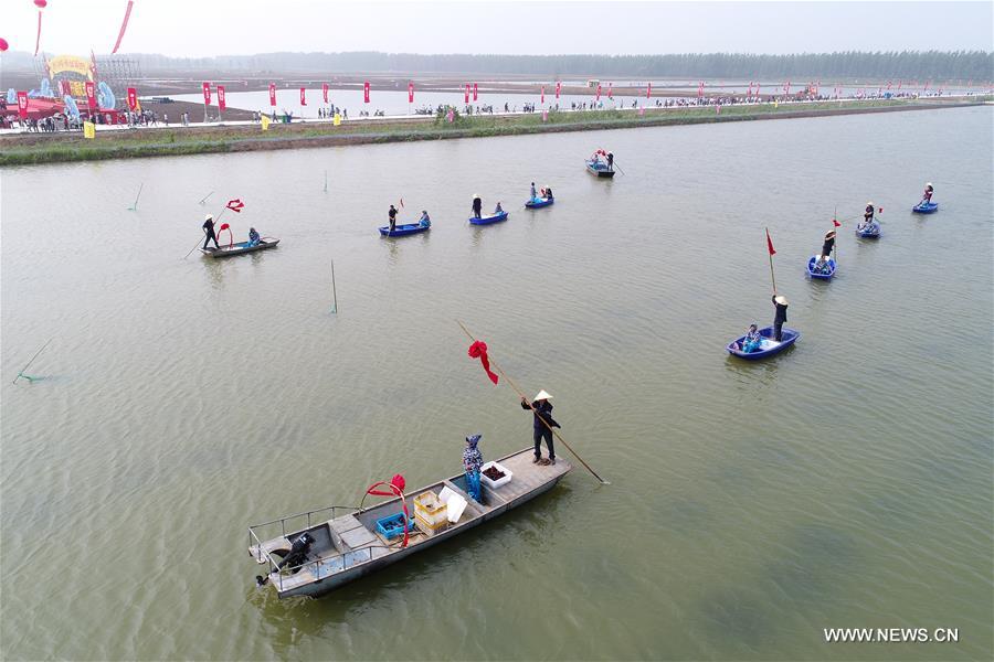 Chine : pêche à l'écrevisse dans l'est