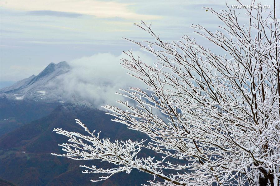 Chine : paysage enneigé au Hubei