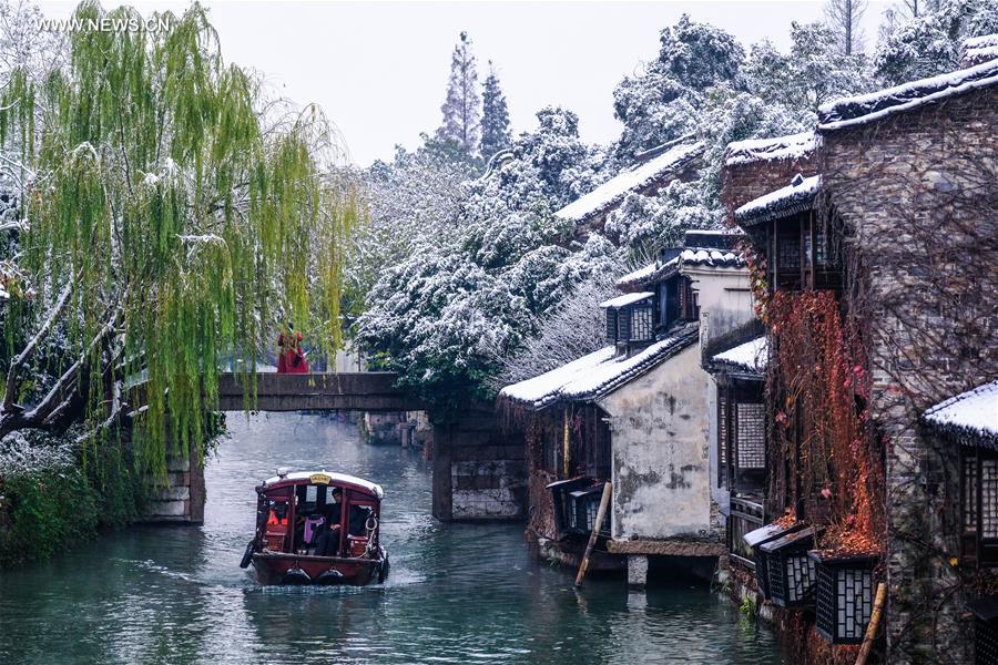 Chine : paysage enneigé de Wuzhen