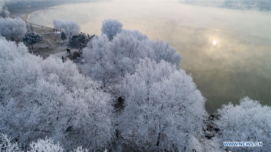 Chine : paysage de givre dans le nord-est