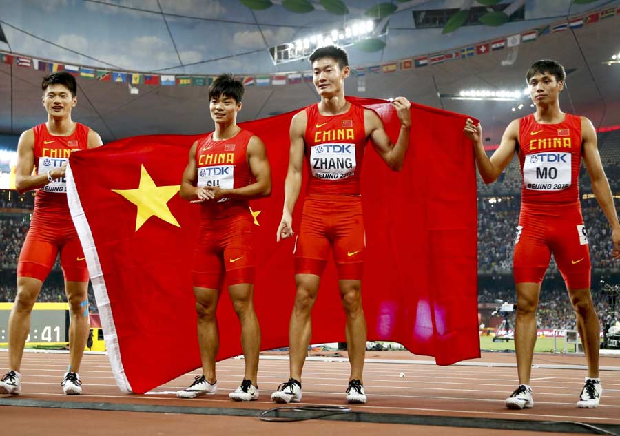 Championnats du monde : la Chine dcroche l'argent aux 4x100m hommes