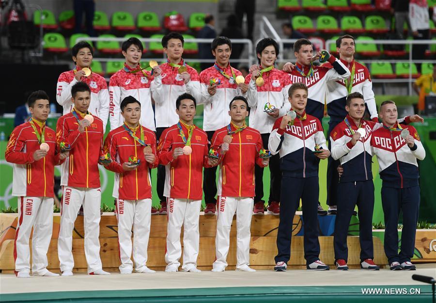 （里约奥运会·领奖台）（1）体操——男子团体颁奖仪式