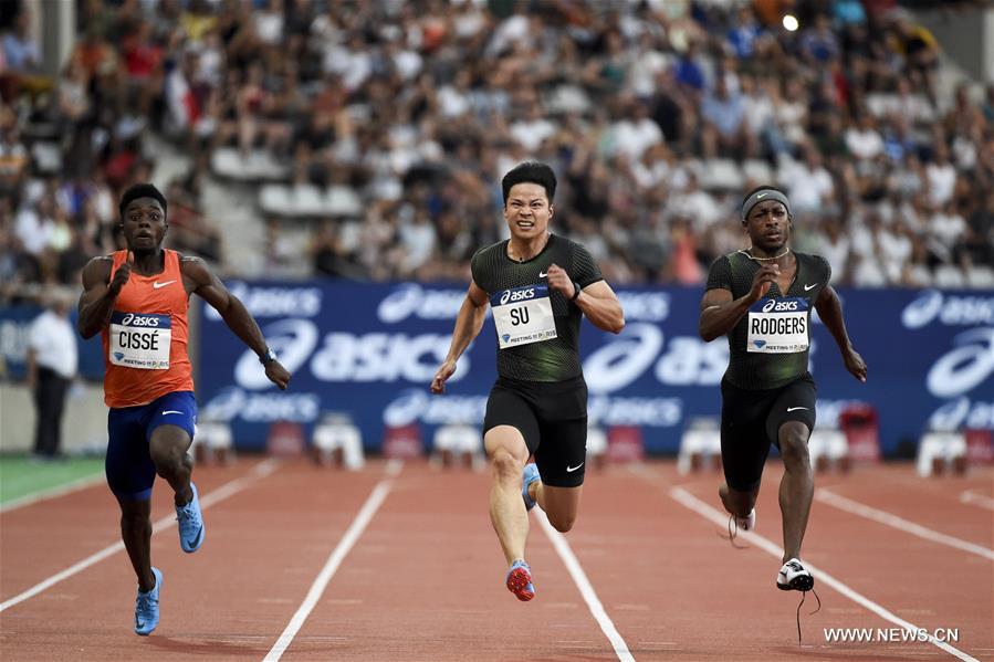 Ligue de diamant - Paris : le Chinois Su Bingtian remporte la médaille de bronze du 100 m messieurs