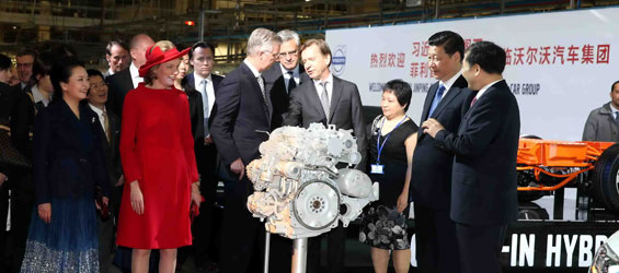 Le président chinois visite l'usine Volvo belge