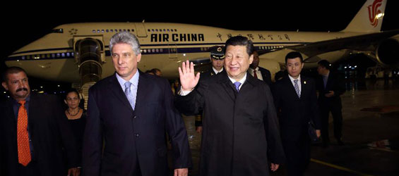 Arrivée du président chinois à La Havane pour une visite d'Etat