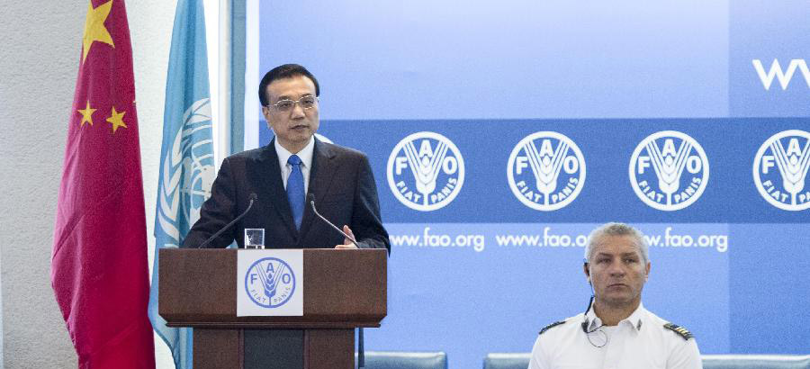 La Chine donne 50 millions de dollars &agrave; la FAO