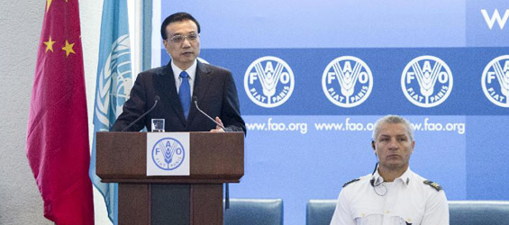 La Chine donne 50 millions de dollars &agrave; la FAO