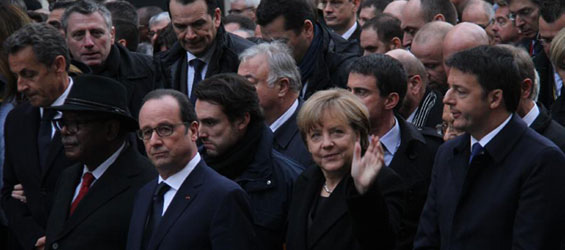 France : une cinquantaine de dirigeants politiques étrangers participent à une manifestation gigantesque antiterroriste à Paris