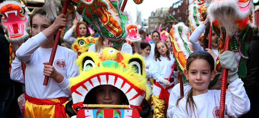 En images: une parade pour célébrer le Nouvel an lunaire chinois à Londres