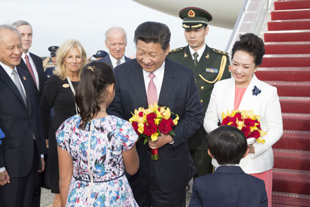 Le président chinois arrive à Washington