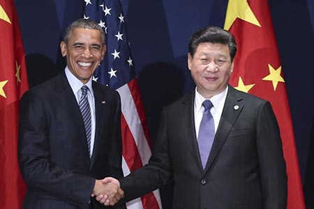 Rencontre entre Xi Jinping et Barack Obama à Paris en amont de la conférence de l'ONU 
sur le climat