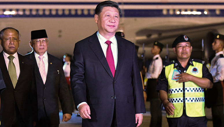 Le président chinois arrive à Brunei pour une visite d'Etat