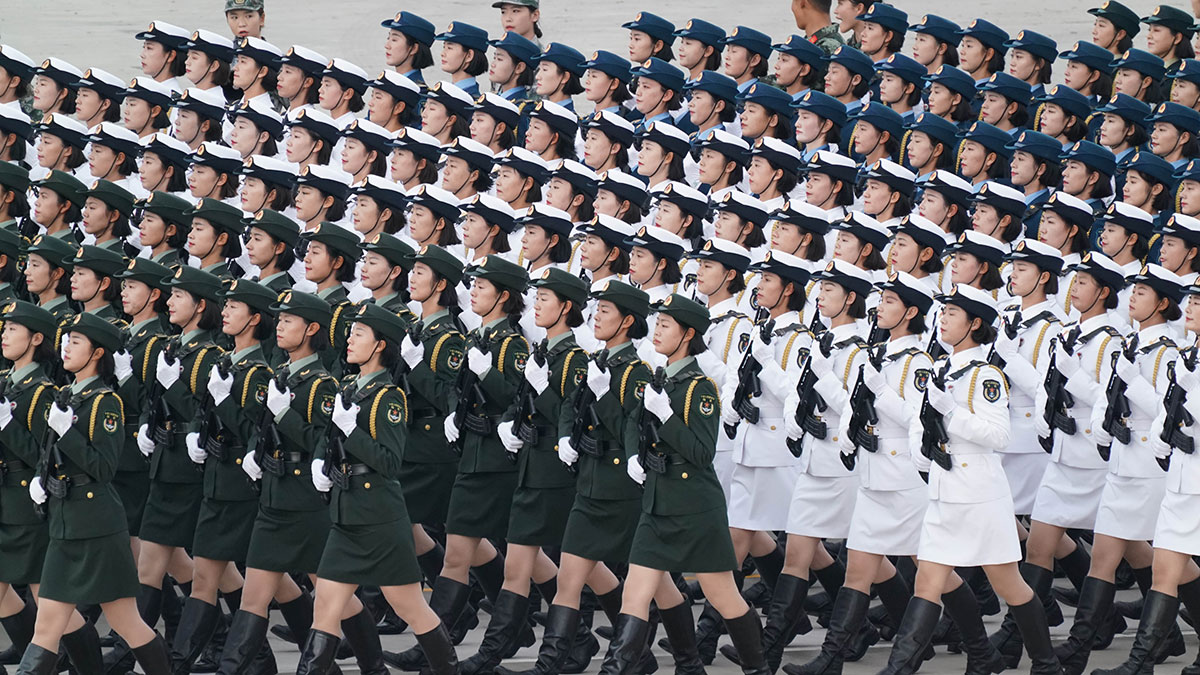 Chine : entraînement pour le défilé militaire de la Fête nationale
