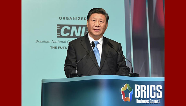 Le président chinois appelle les milieux d'affaires à participer activement à la coopération économique des BRICS