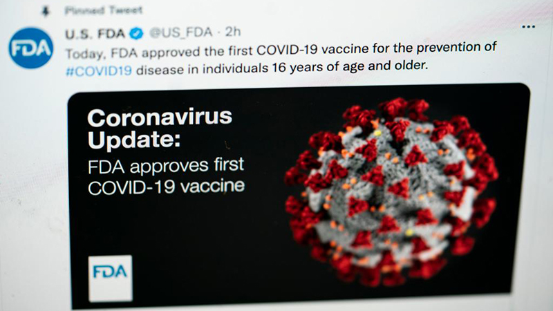 (COVID-19) Etats-Unis : la FDA approuve pleinement le vaccin de Pfizer contre la COVID-19