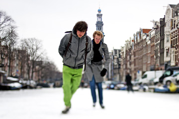 Paysage d'hiver à Amsterdam