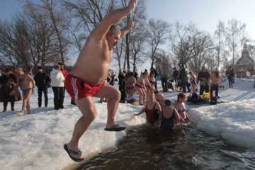 Ukraine : nager en hiver