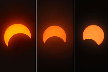 Belle éclipse annulaire de Soleil en image
