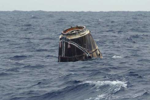 Retour du premier engin spatial priv&eacute; apr&egrave;s une visite &agrave; l'ISS