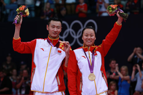 JO-2012-Badminton-doubles mixtes: médaille d'or pour les Chinois Zhang Nan et Zhao Yunlei