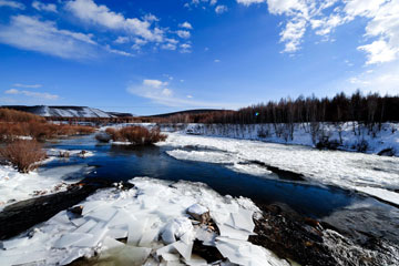 Chine: paysages de neige dans la ville d'Arxan en Mongolie intérieure