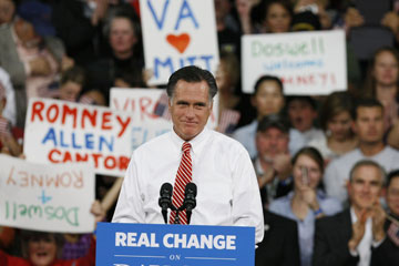 Présidentielle américaine : Romney fait campagne en Virginie