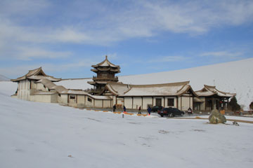 Paysage enneigé à Dunhuang