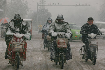 De fortes chutes de neige s'abattent sur le nord de la Chine
