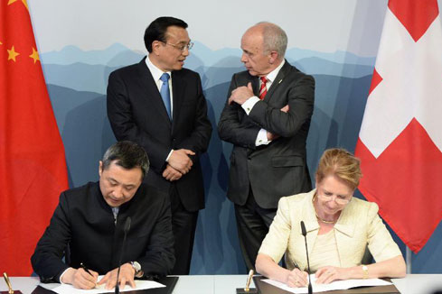 La Chine et la Suisse signent un mémorandum d'entente sur la fin des négociations