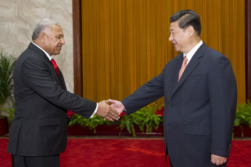Le président chinois Xi Jinping rencontre le PM fidjien
