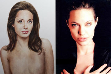 Une peinture d'Angelina Jolie après son ablation des seins