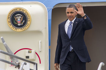 Obama arrive à Palm Springs pour le sommet avec le président chinois