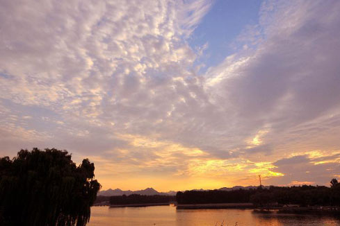 Shandong: coucher du soleil à Qingzhou