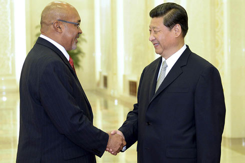 Rencontre entre le président chinois et son homologue surinamien