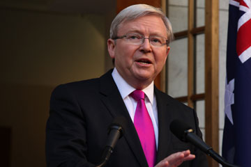 Australie : la cote de popularité de Kevin Rudd en baisse (sondage)