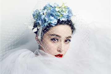 L'actrice Fan Bingbing pose en robe de mariée pour un magazine